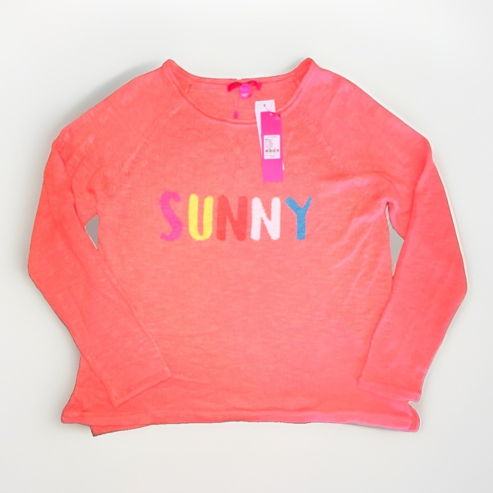 Lilly Pulitzer Danette Sweater Papaya Punch Sunny Intarsia Pink XL NWT